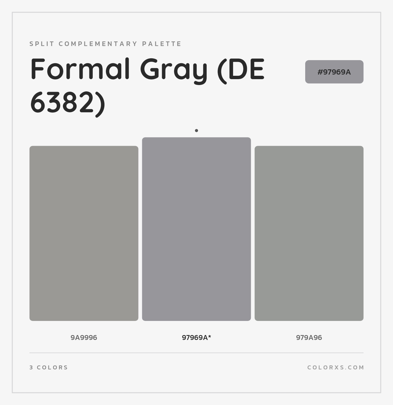 Formal Gray (DE 6382) - Split-Complementary Color Palette
