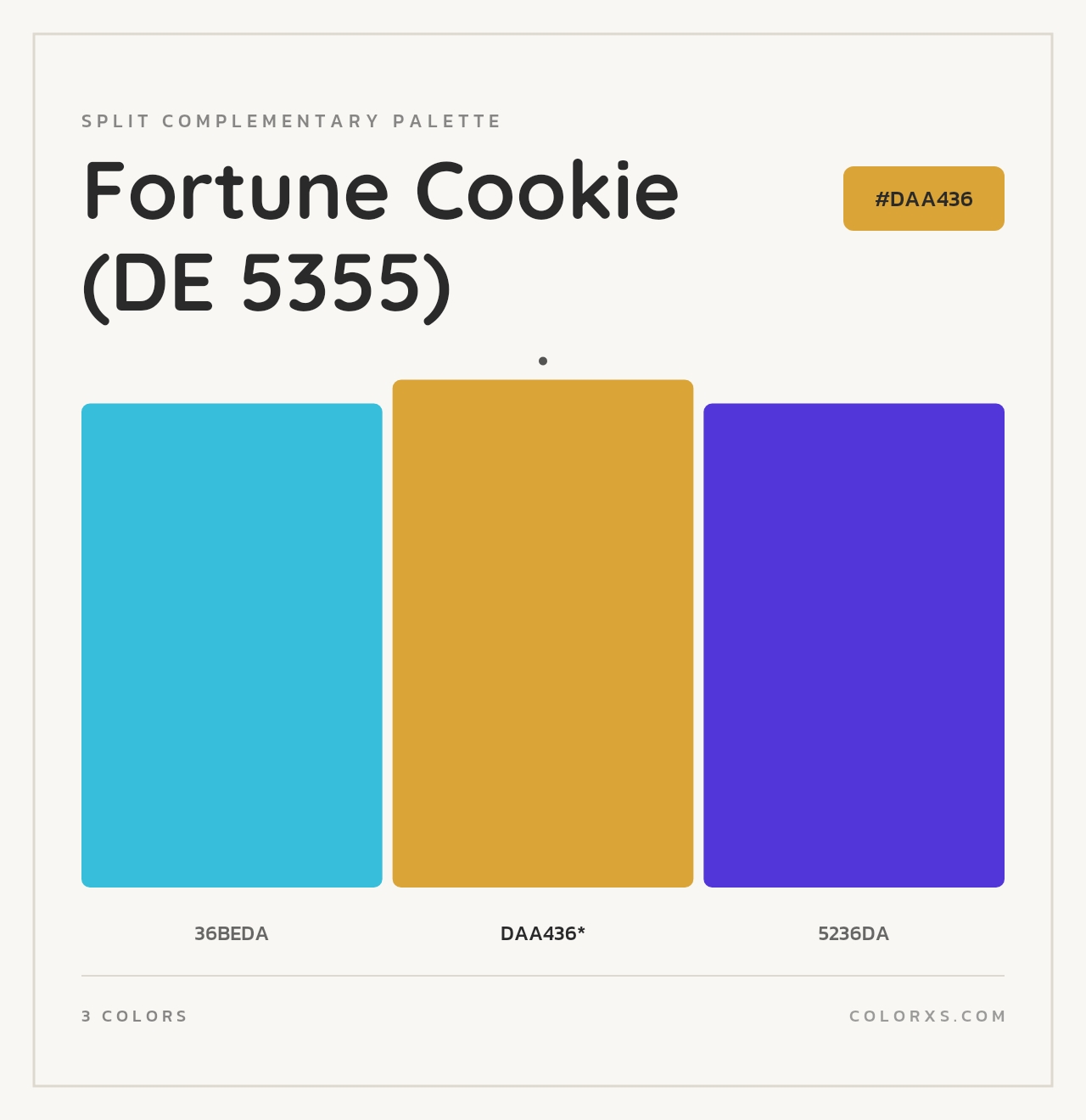 Fortune Cookie (DE 5355) - Split-Complementary Color Palette