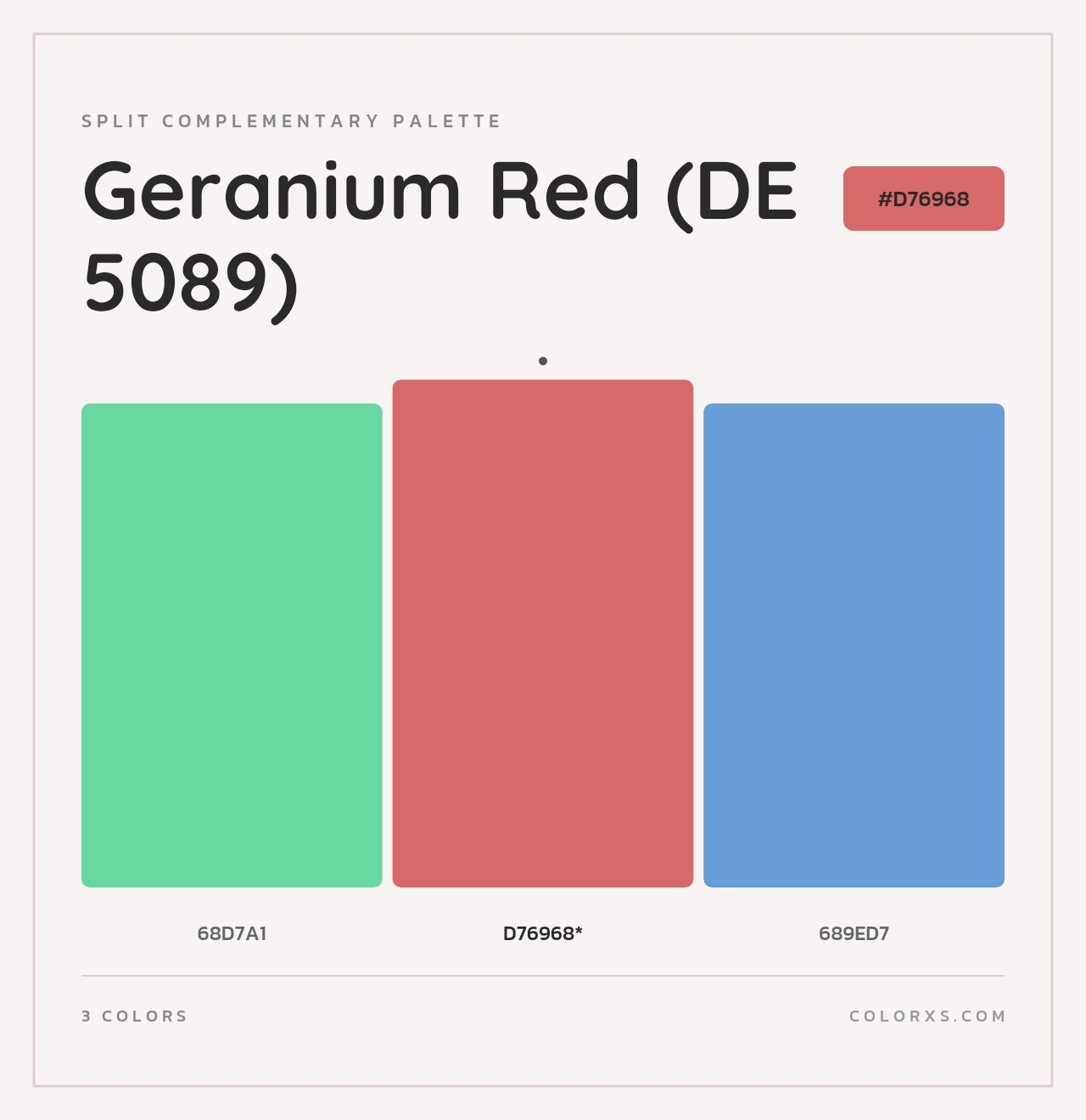 Geranium Red (DE 5089) - Split-Complementary Color Palette