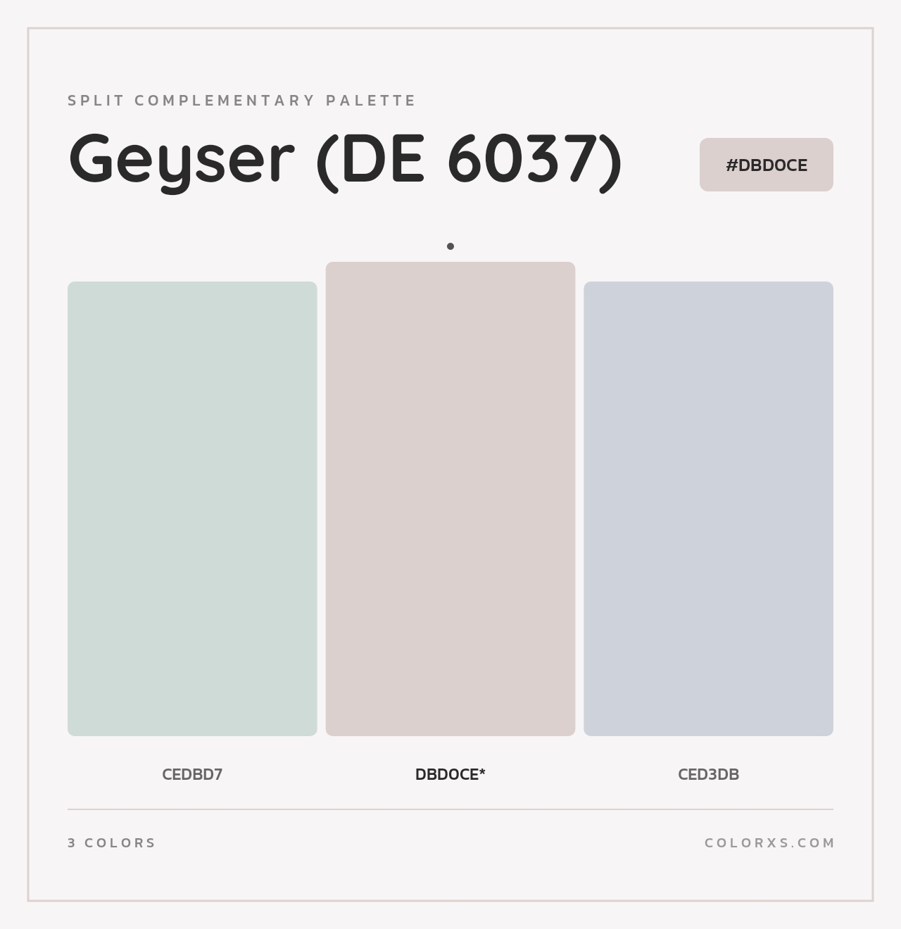 Geyser (DE 6037) - Split-Complementary Color Palette