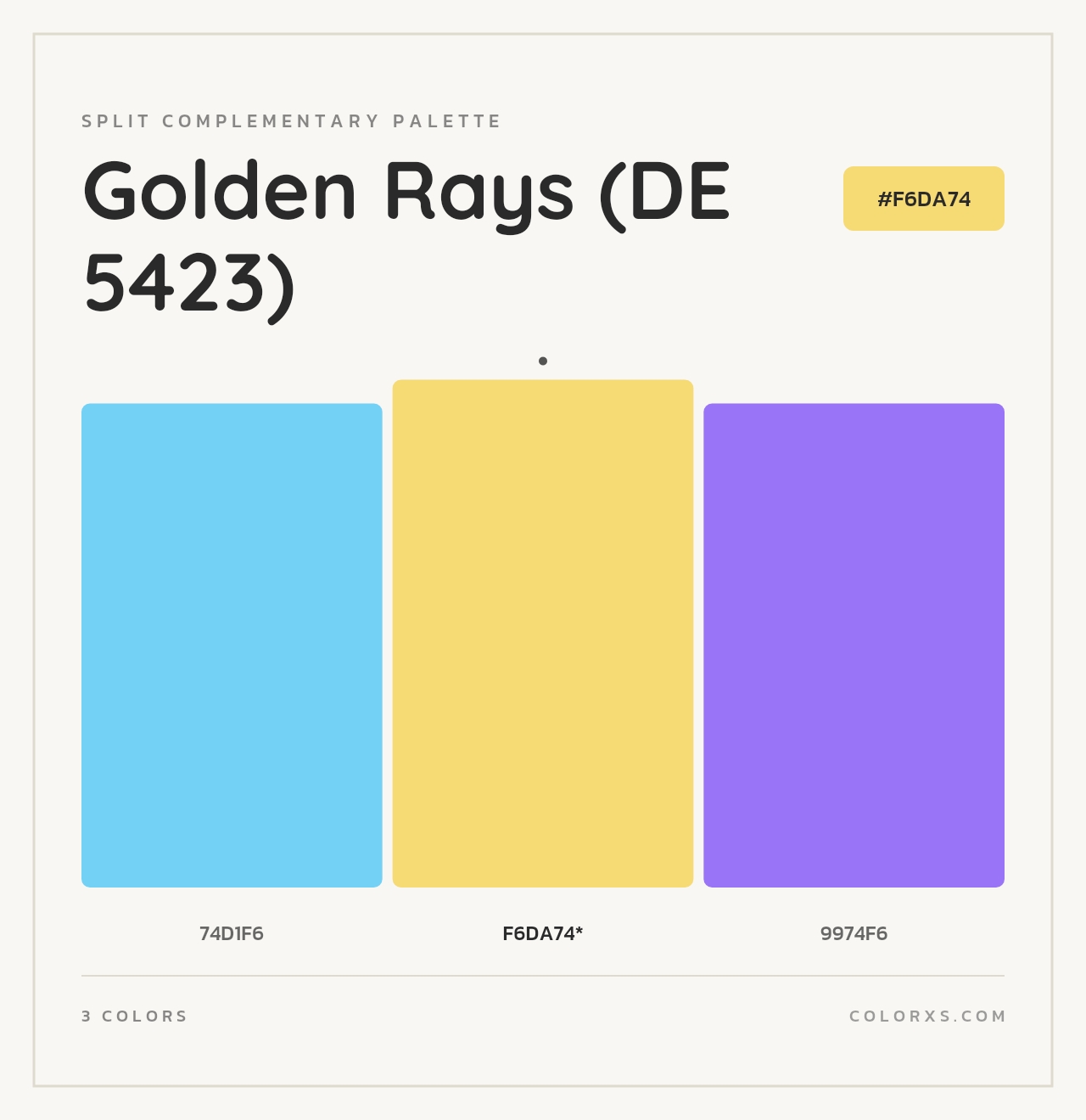 Golden Rays (DE 5423) - Split-Complementary Color Palette