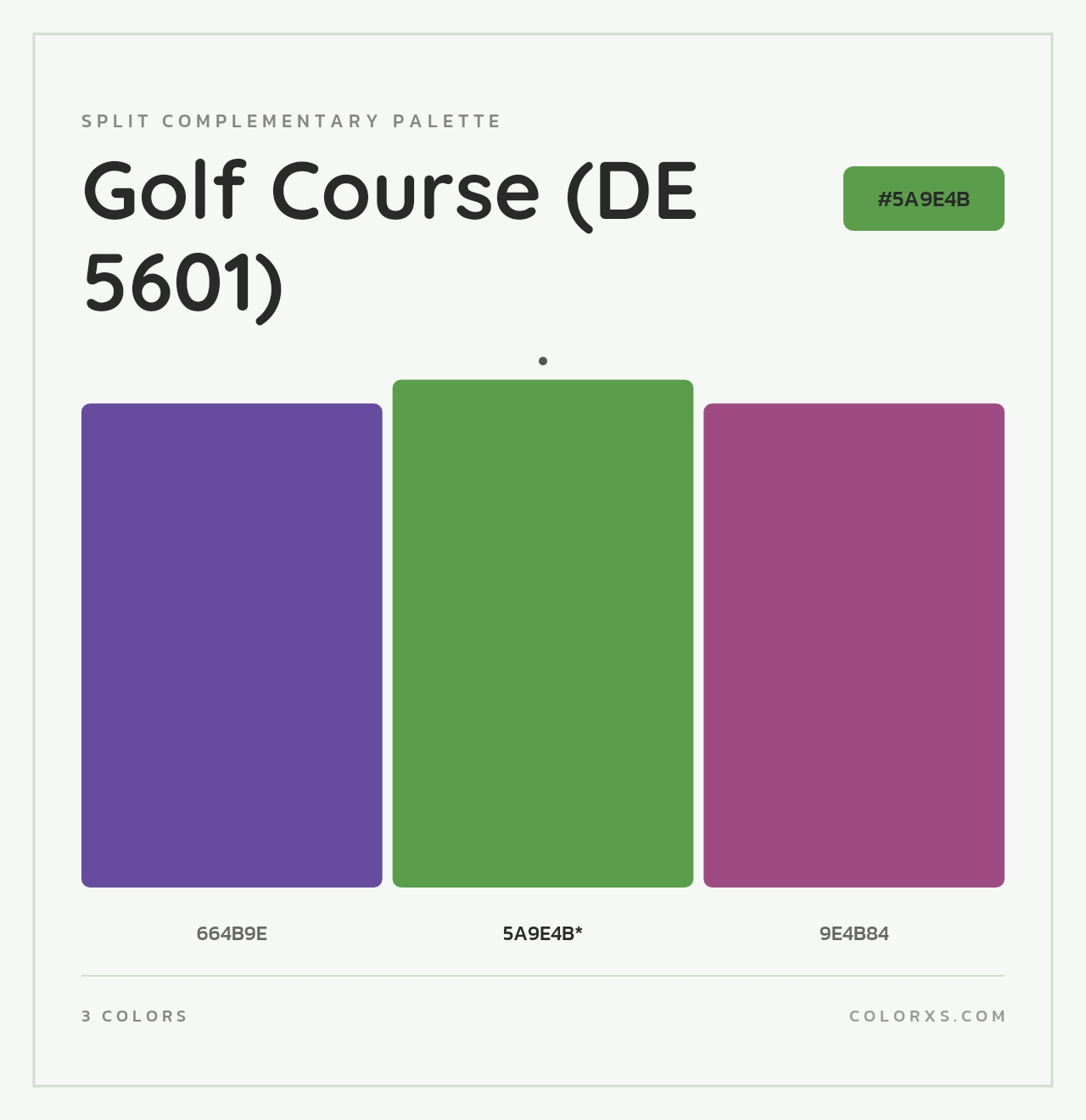 Golf Course (DE 5601) - Split-Complementary Color Palette