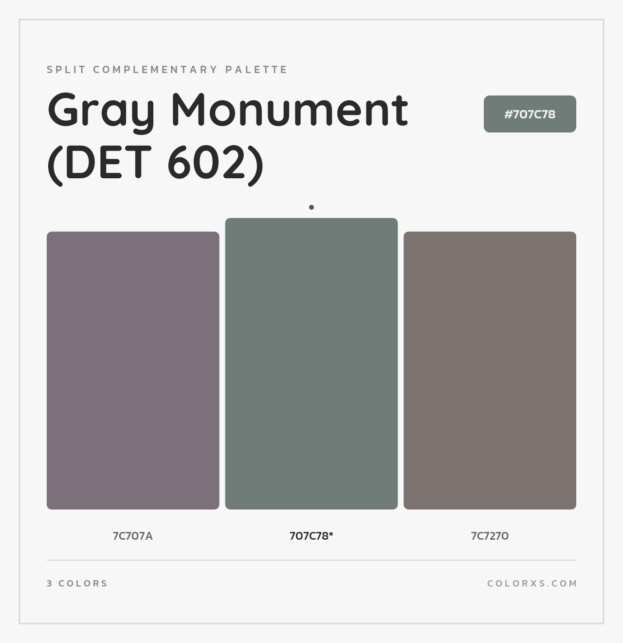 Gray Monument (DET 602) - Split-Complementary Color Palette