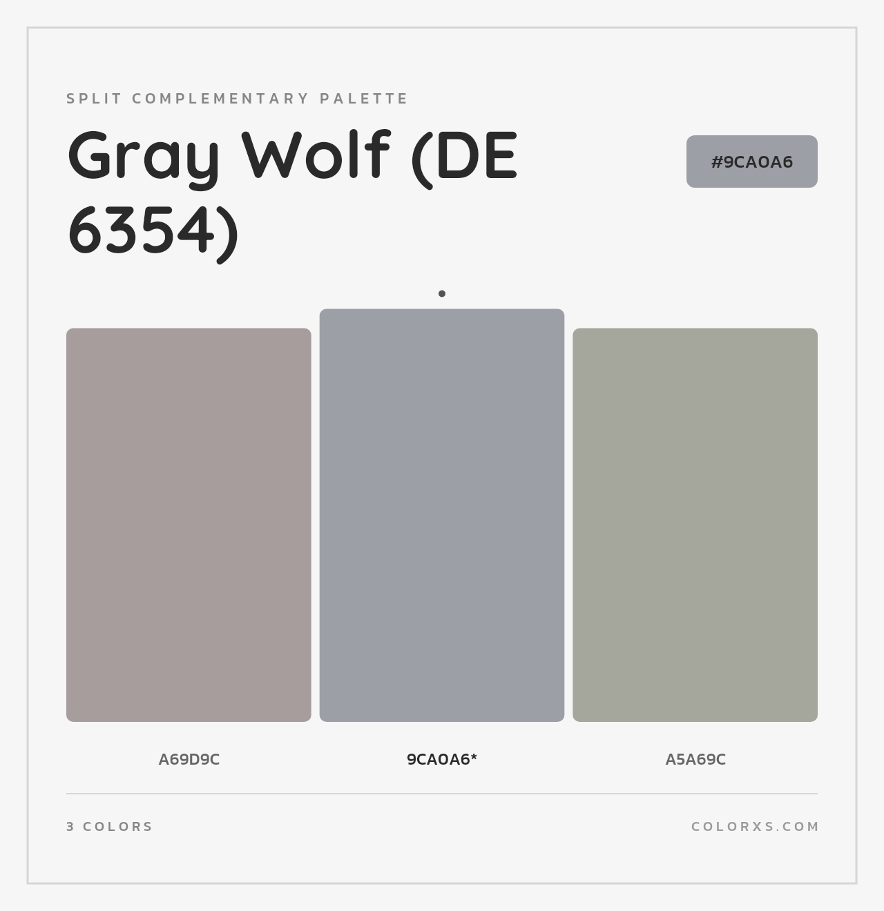 Gray Wolf (DE 6354) - Split-Complementary Color Palette