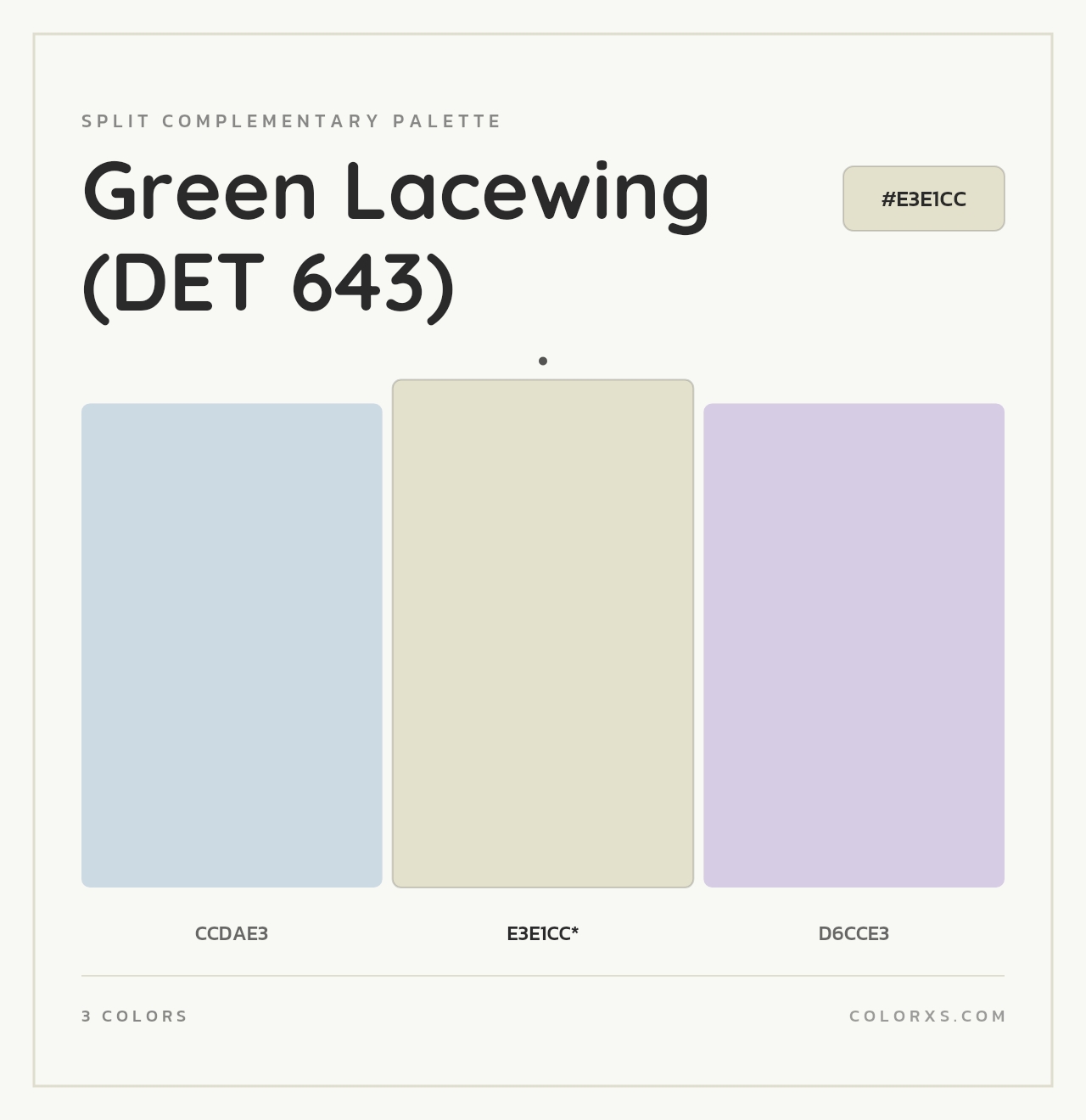 Green Lacewing (DET 643) - Split-Complementary Color Palette