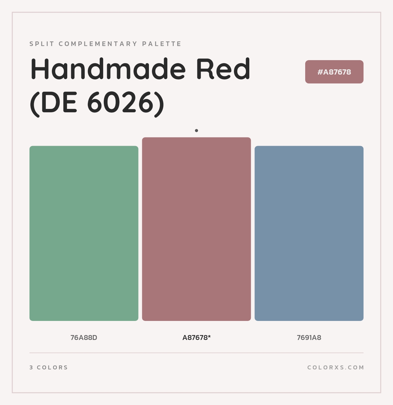 Handmade Red (DE 6026) - Split-Complementary Color Palette
