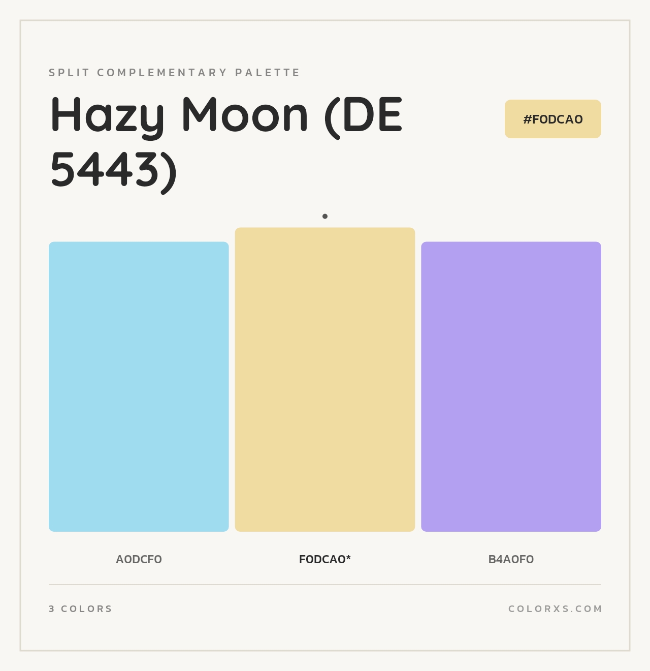 Hazy Moon (DE 5443) - Split-Complementary Color Palette