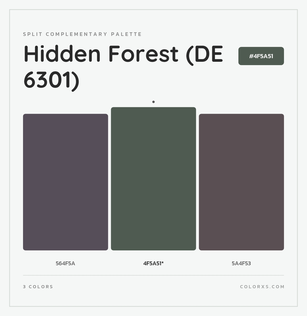 Hidden Forest (DE 6301) - Split-Complementary Color Palette