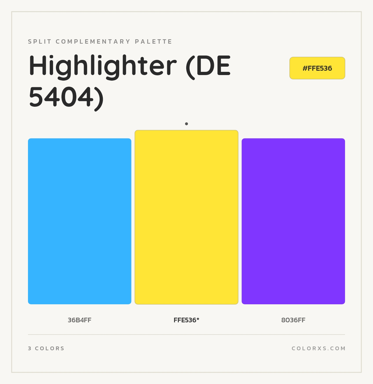 Highlighter (DE 5404) - Split-Complementary Color Palette