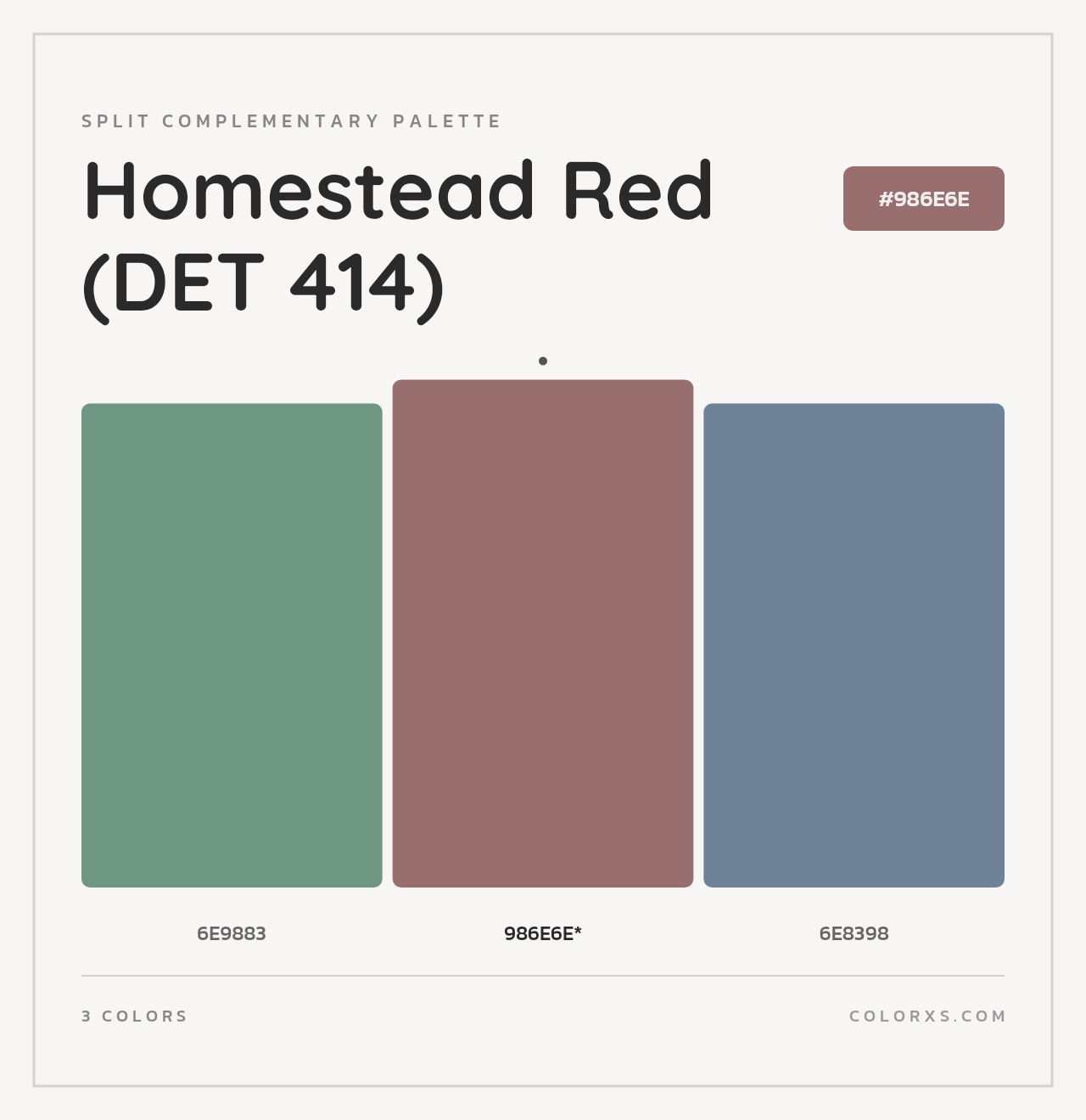 Homestead Red (DET 414) - Split-Complementary Color Palette