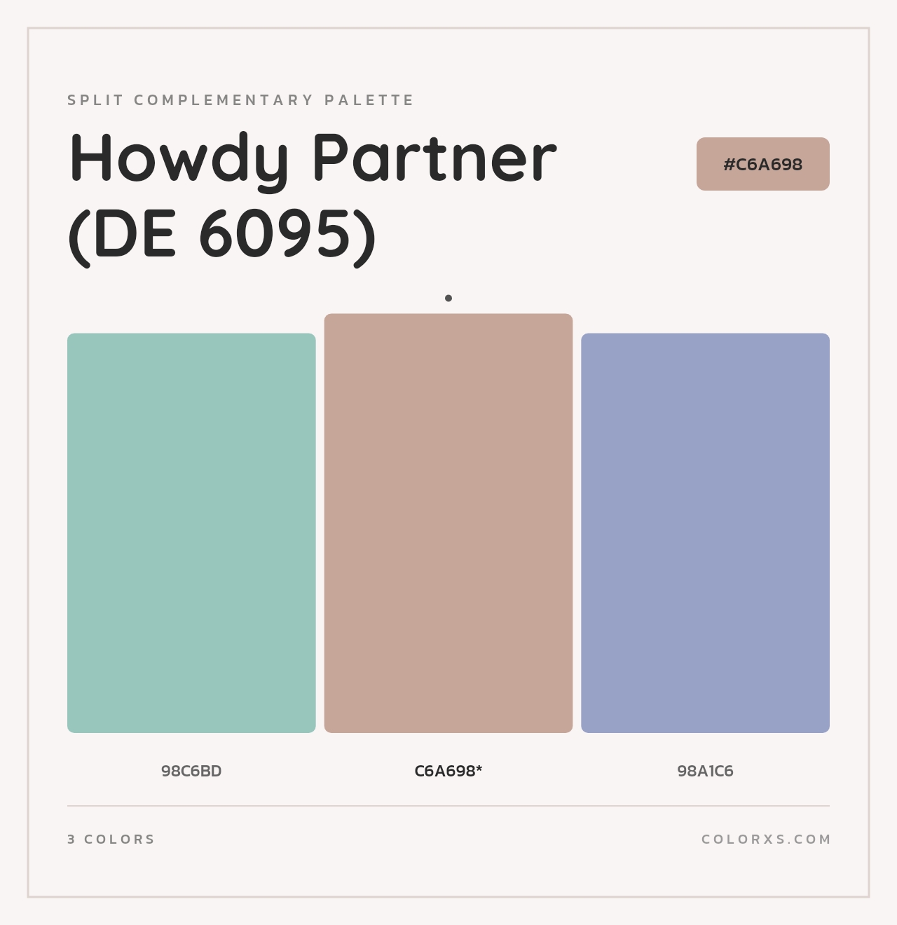 Howdy Partner (DE 6095) - Split-Complementary Color Palette