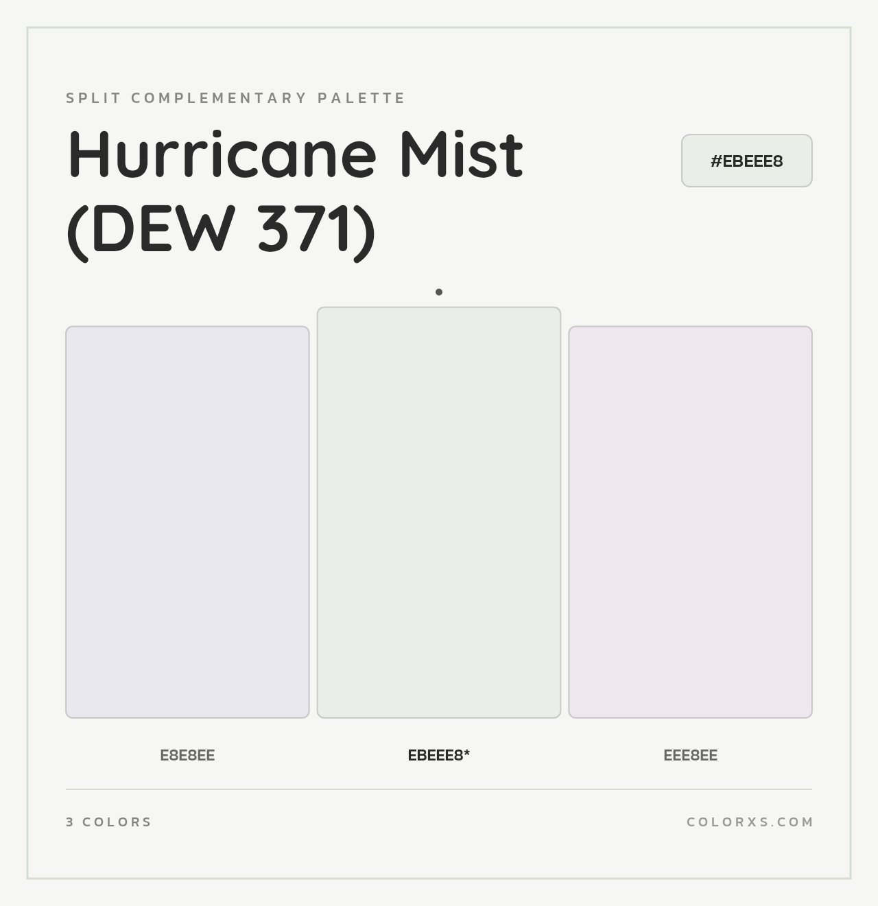 Hurricane Mist (DEW 371) - Split-Complementary Color Palette