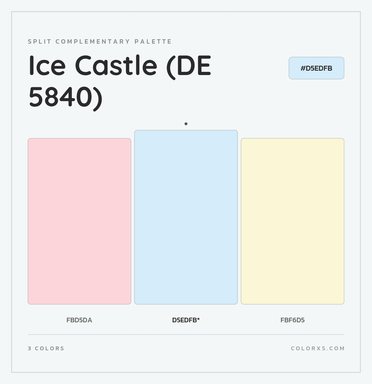 Ice Castle (DE 5840) - Split-Complementary Color Palette