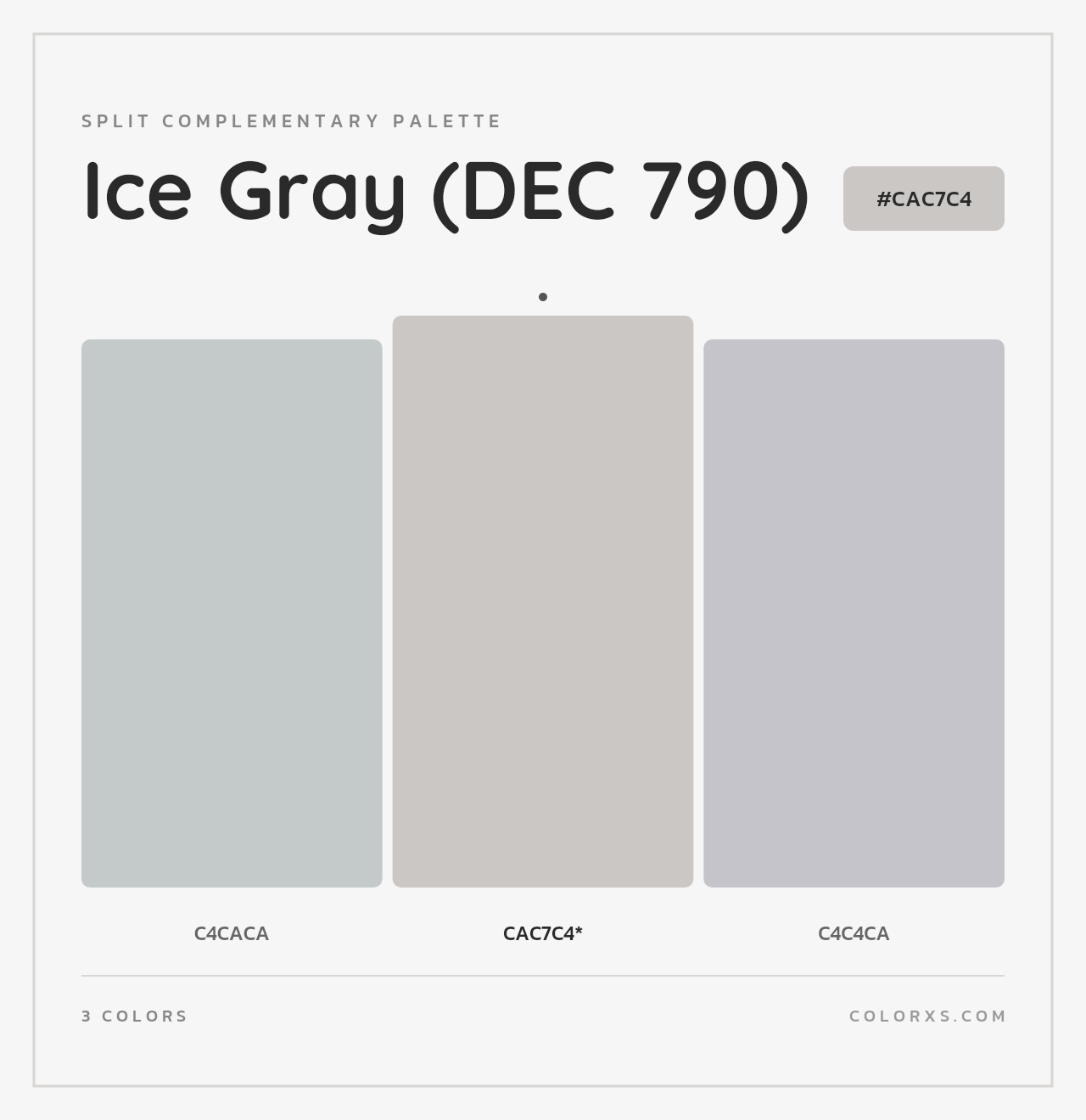 Ice Gray (DEC 790) - Split-Complementary Color Palette