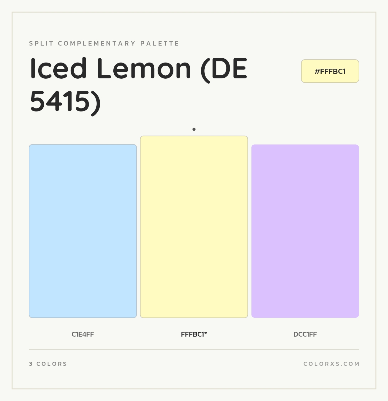 Iced Lemon (DE 5415) - Split-Complementary Color Palette