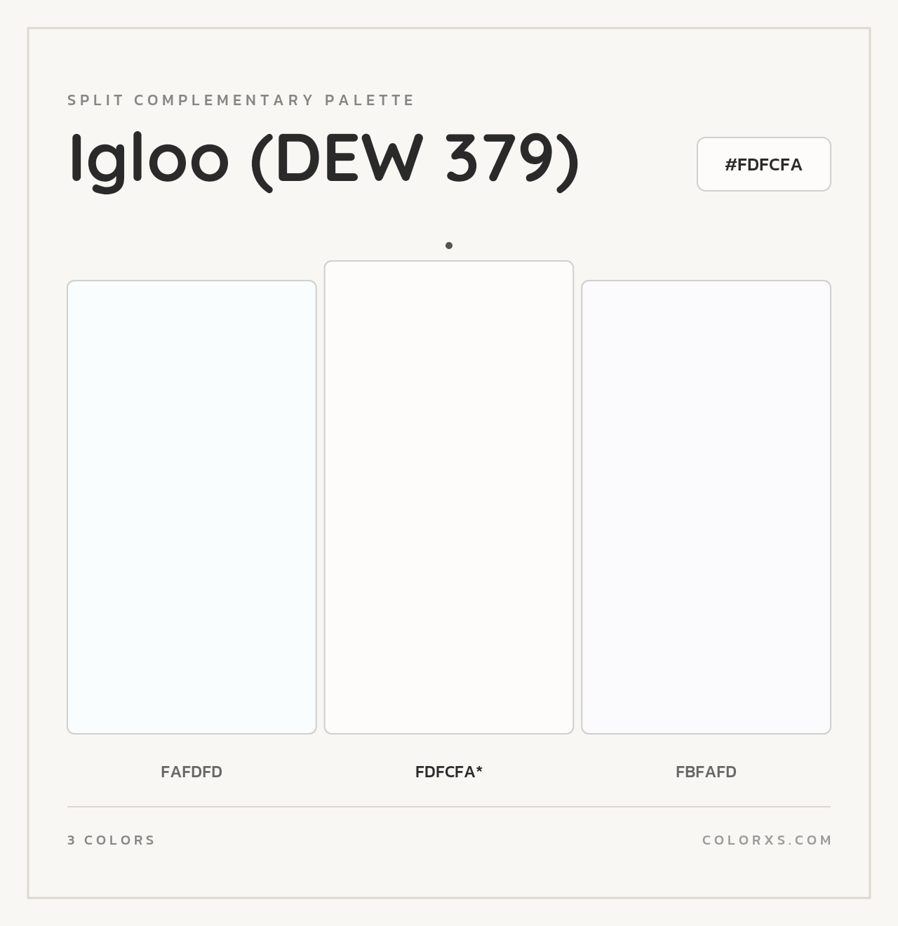 Igloo (DEW 379) - Split-Complementary Color Palette