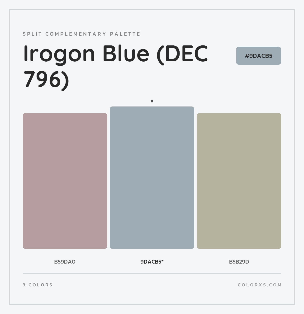 Irogon Blue (DEC 796) - Split-Complementary Color Palette