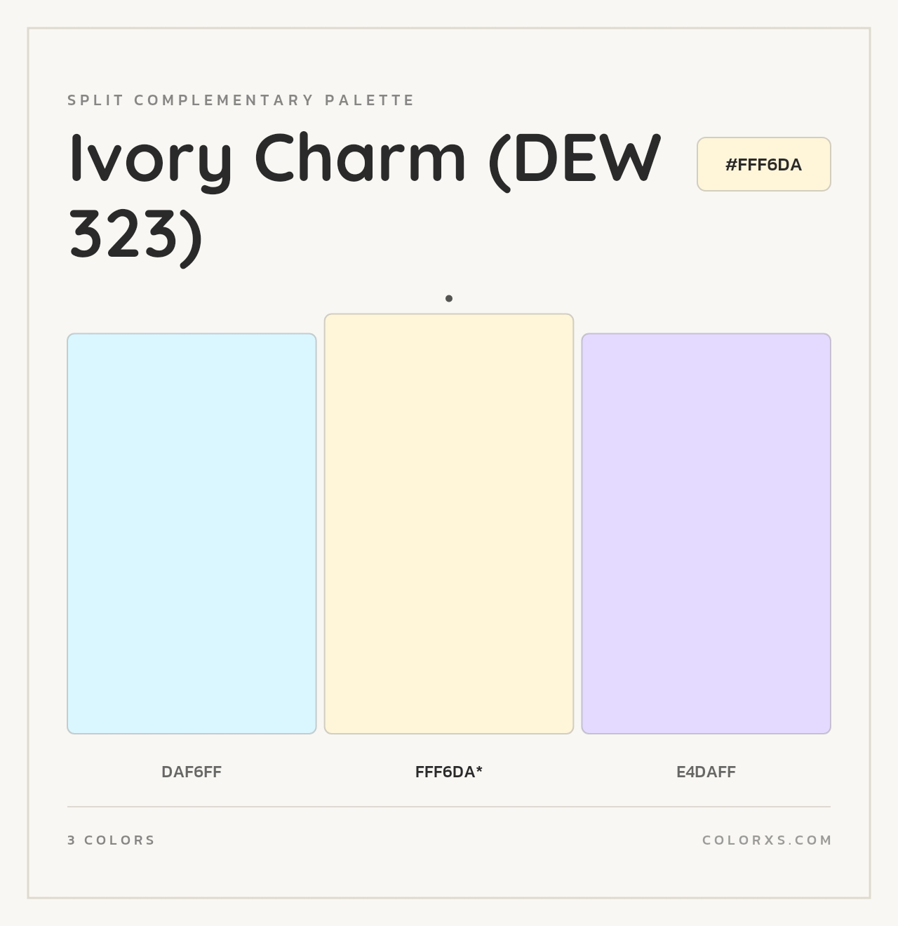Ivory Charm (DEW 323) - Split-Complementary Color Palette