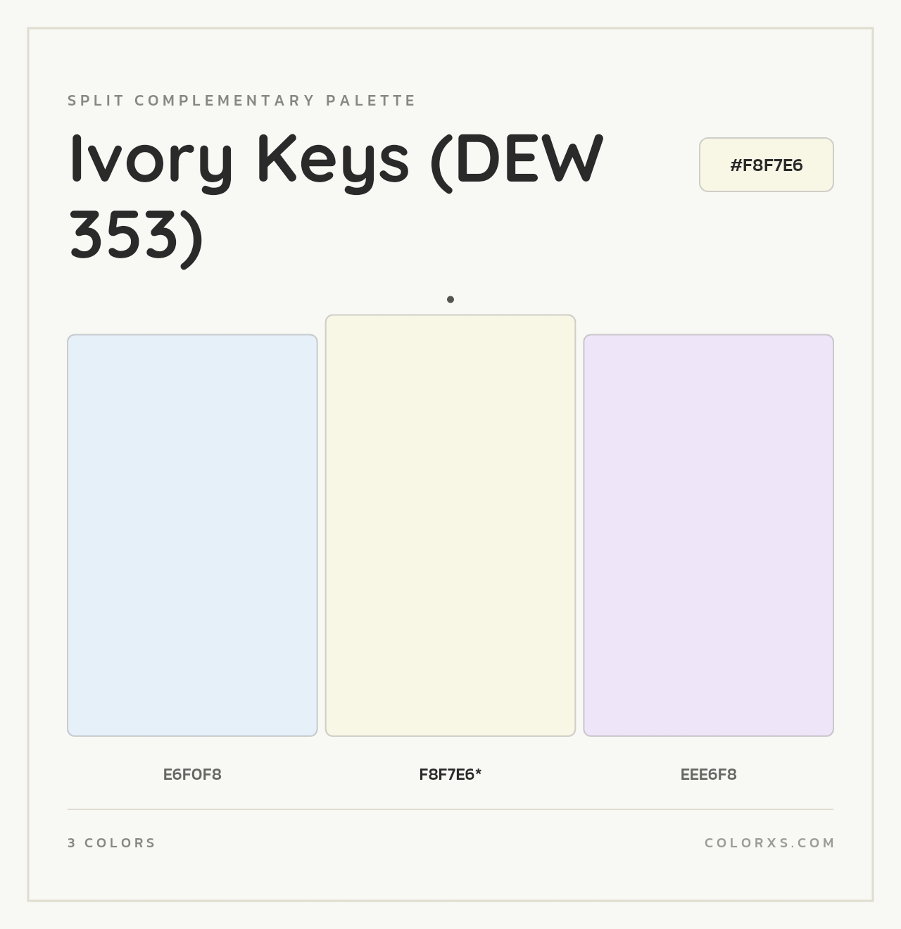 Ivory Keys (DEW 353) - Split-Complementary Color Palette