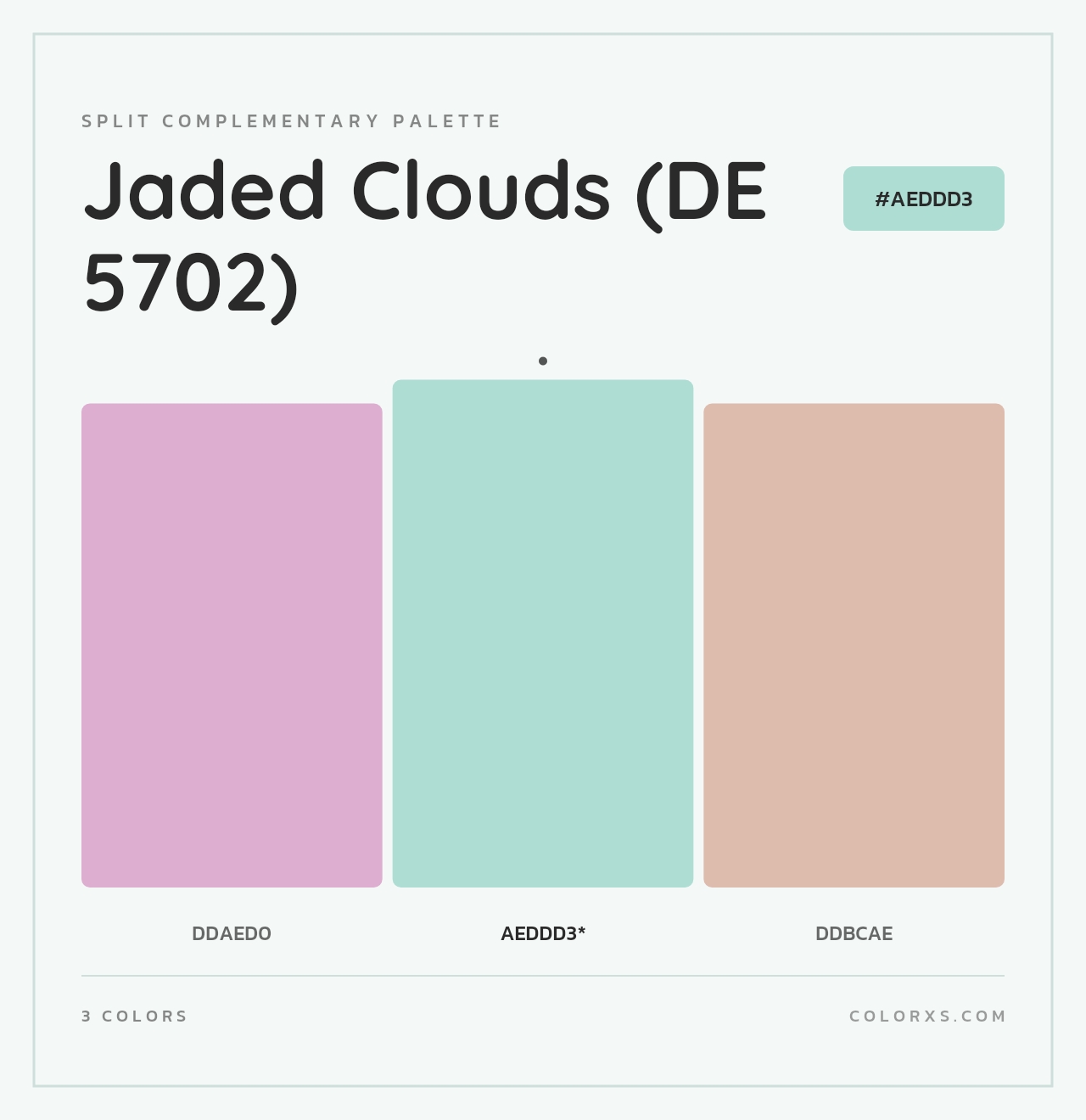 Jaded Clouds (DE 5702) - Split-Complementary Color Palette