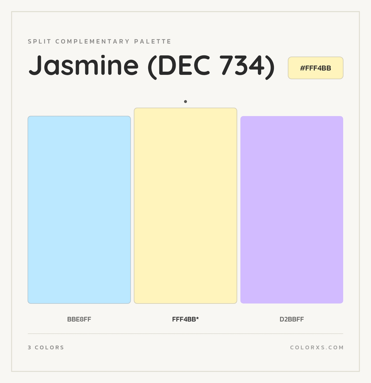 Jasmine (DEC 734) - Split-Complementary Color Palette