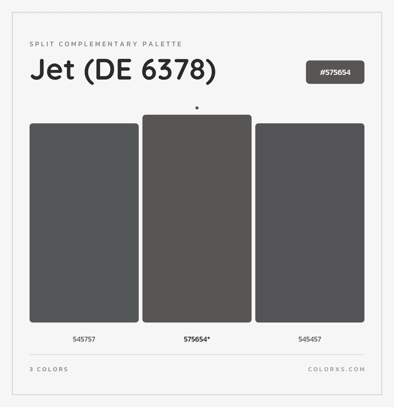 Jet (DE 6378) - Split-Complementary Color Palette