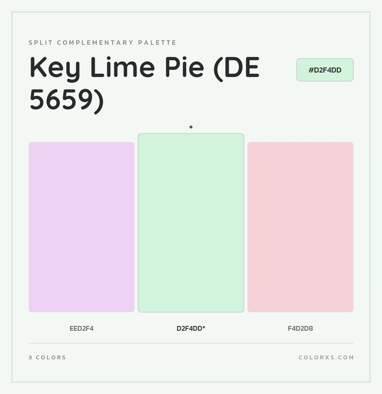 Key Lime Pie (DE 5659) - Split-Complementary Color Palette