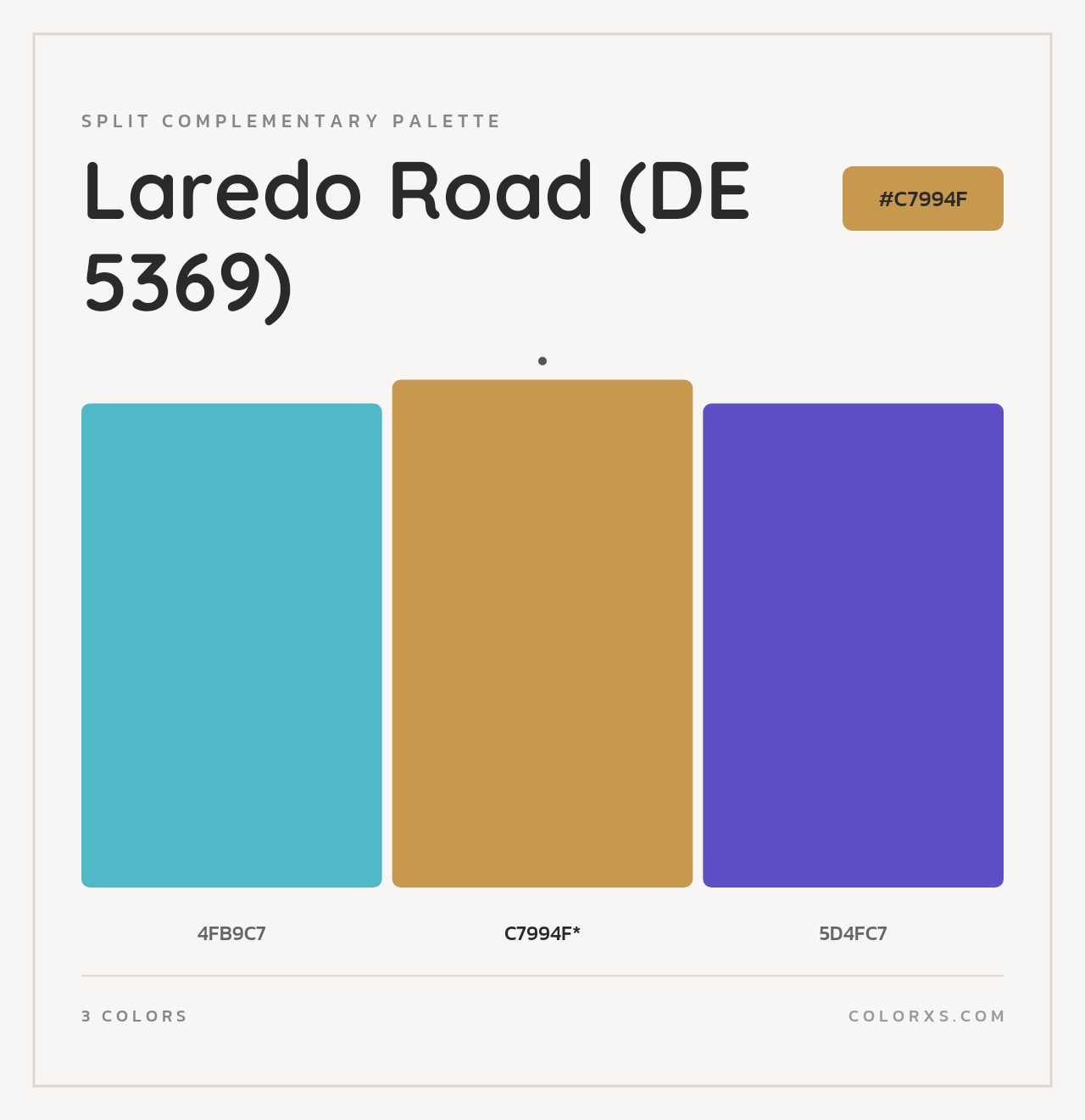 Laredo Road (DE 5369) - Split-Complementary Color Palette