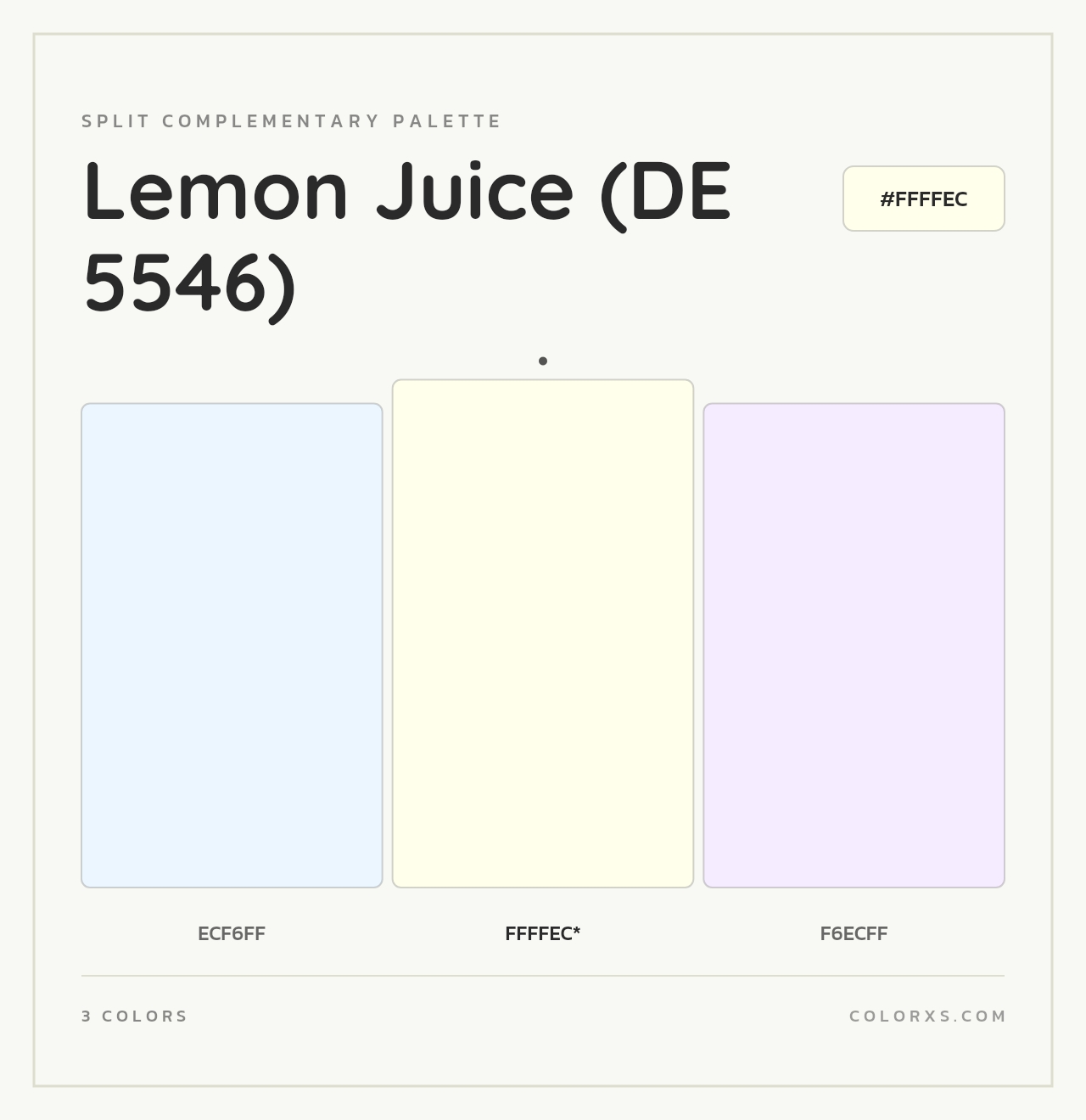 Lemon Juice (DE 5546) - Split-Complementary Color Palette