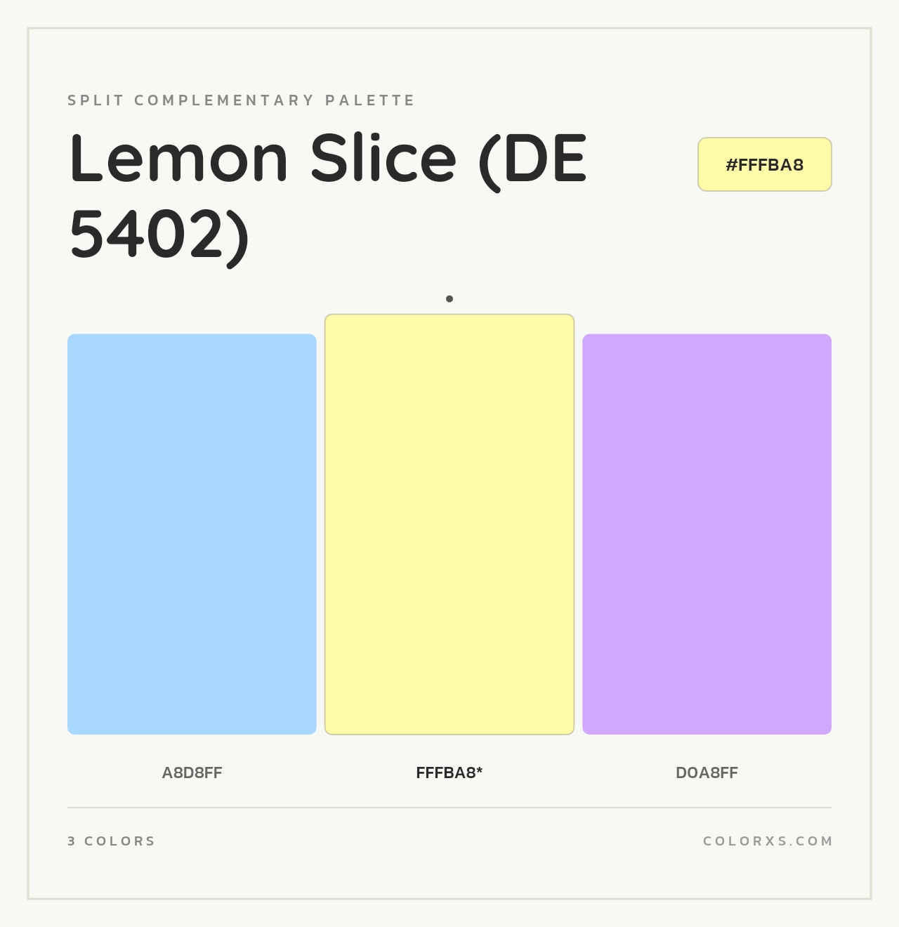 Lemon Slice (DE 5402) - Split-Complementary Color Palette