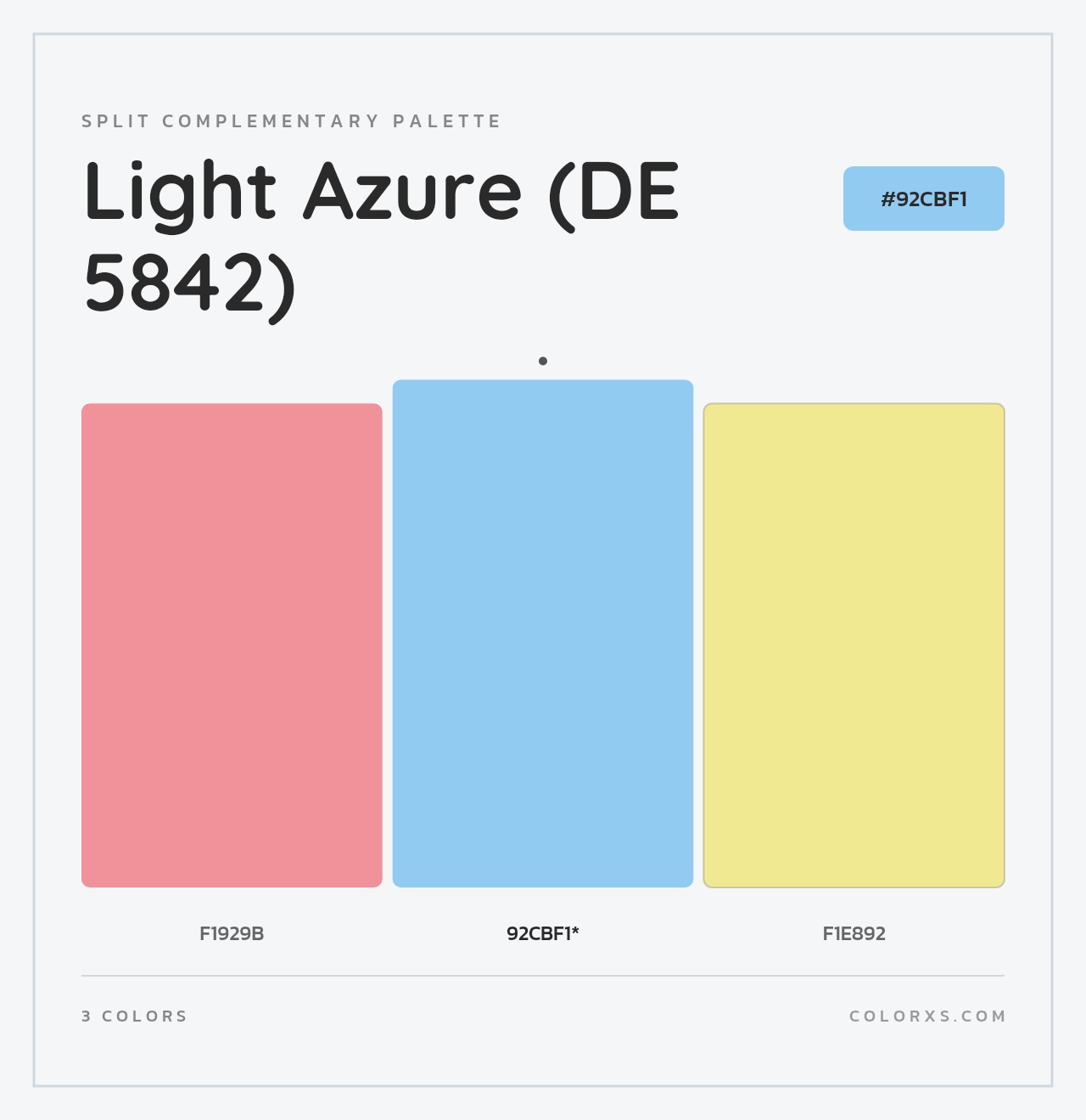 Light Azure (DE 5842) - Split-Complementary Color Palette