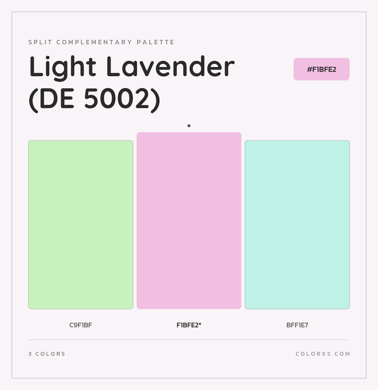 Light Lavender (DE 5002) - Split-Complementary Color Palette