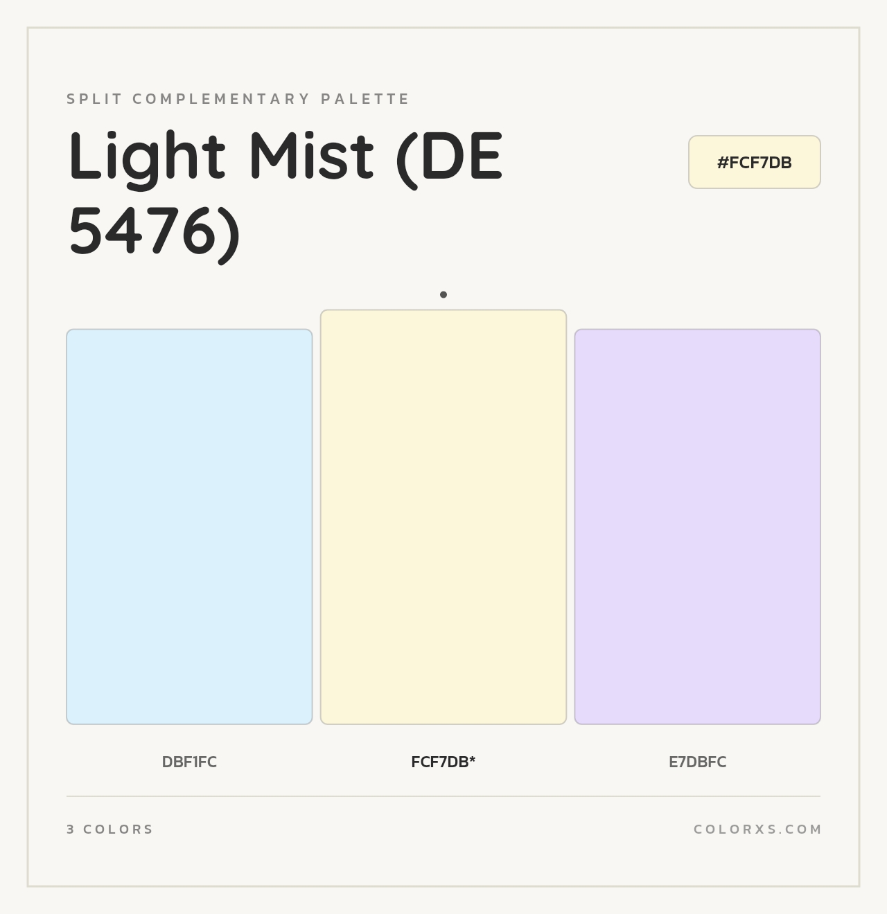 Light Mist (DE 5476) - Split-Complementary Color Palette