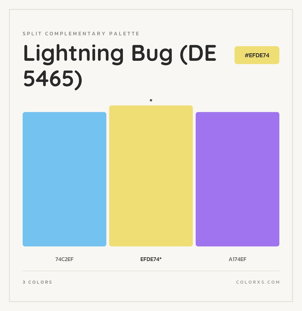 Lightning Bug (DE 5465) - Split-Complementary Color Palette