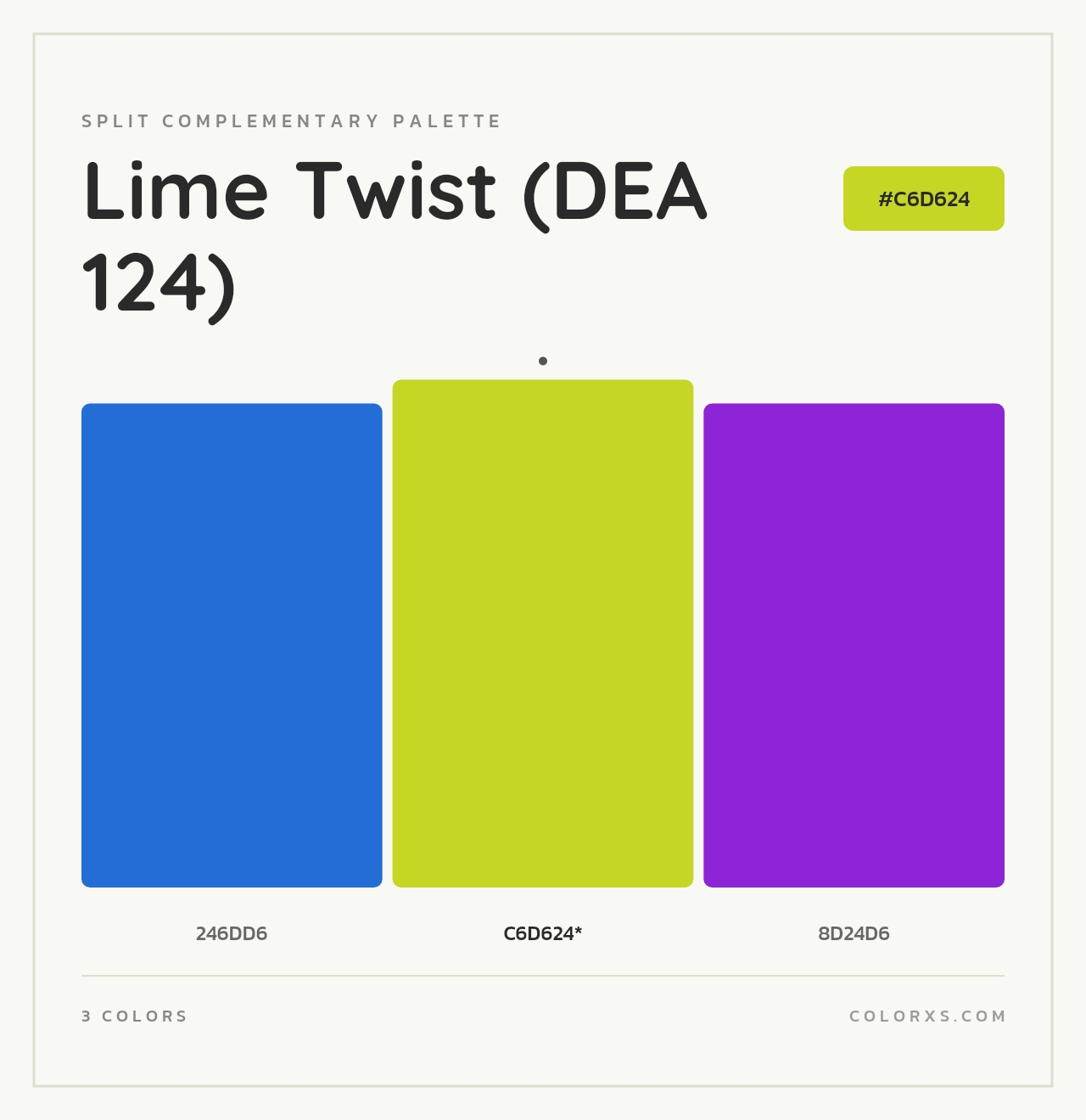 Lime Twist (DEA 124) - Split-Complementary Color Palette