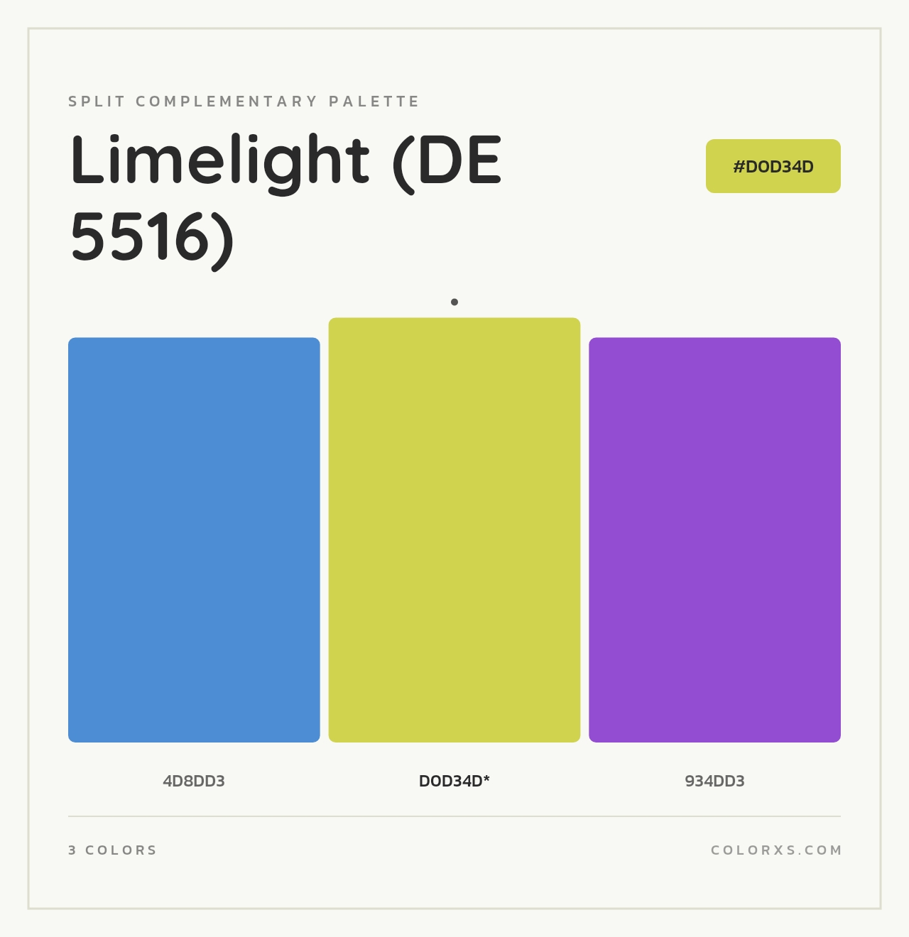 Limelight (DE 5516) - Split-Complementary Color Palette
