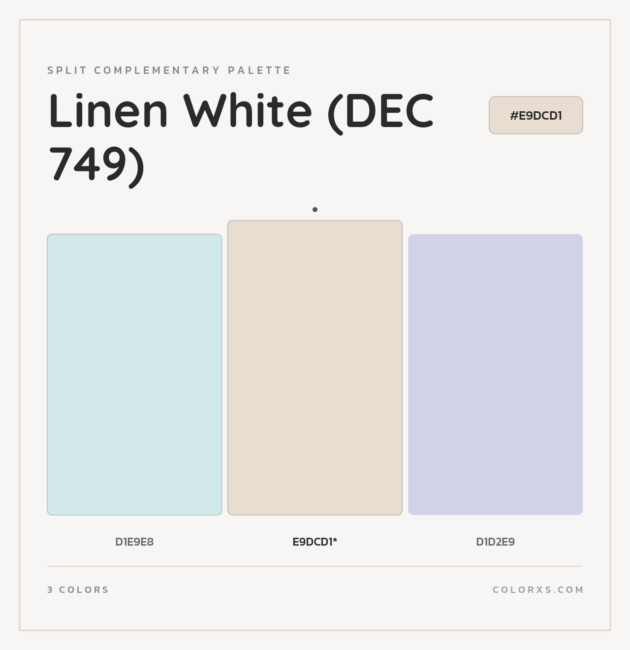 Linen White (DEC 749) - Split-Complementary Color Palette