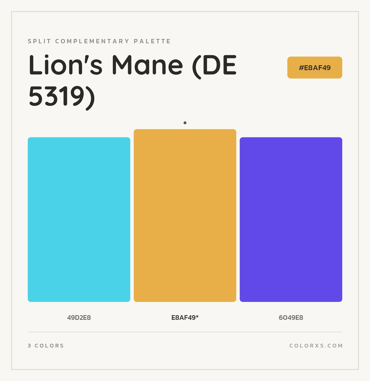 Lion's Mane (DE 5319) - Split-Complementary Color Palette
