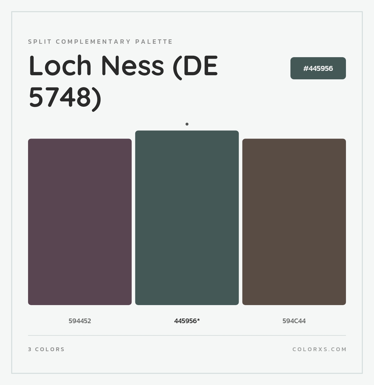 Loch Ness (DE 5748) - Split-Complementary Color Palette