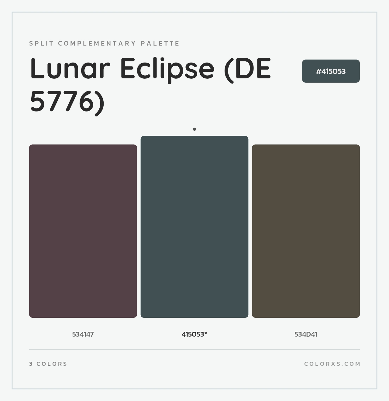 Lunar Eclipse (DE 5776) - Split-Complementary Color Palette