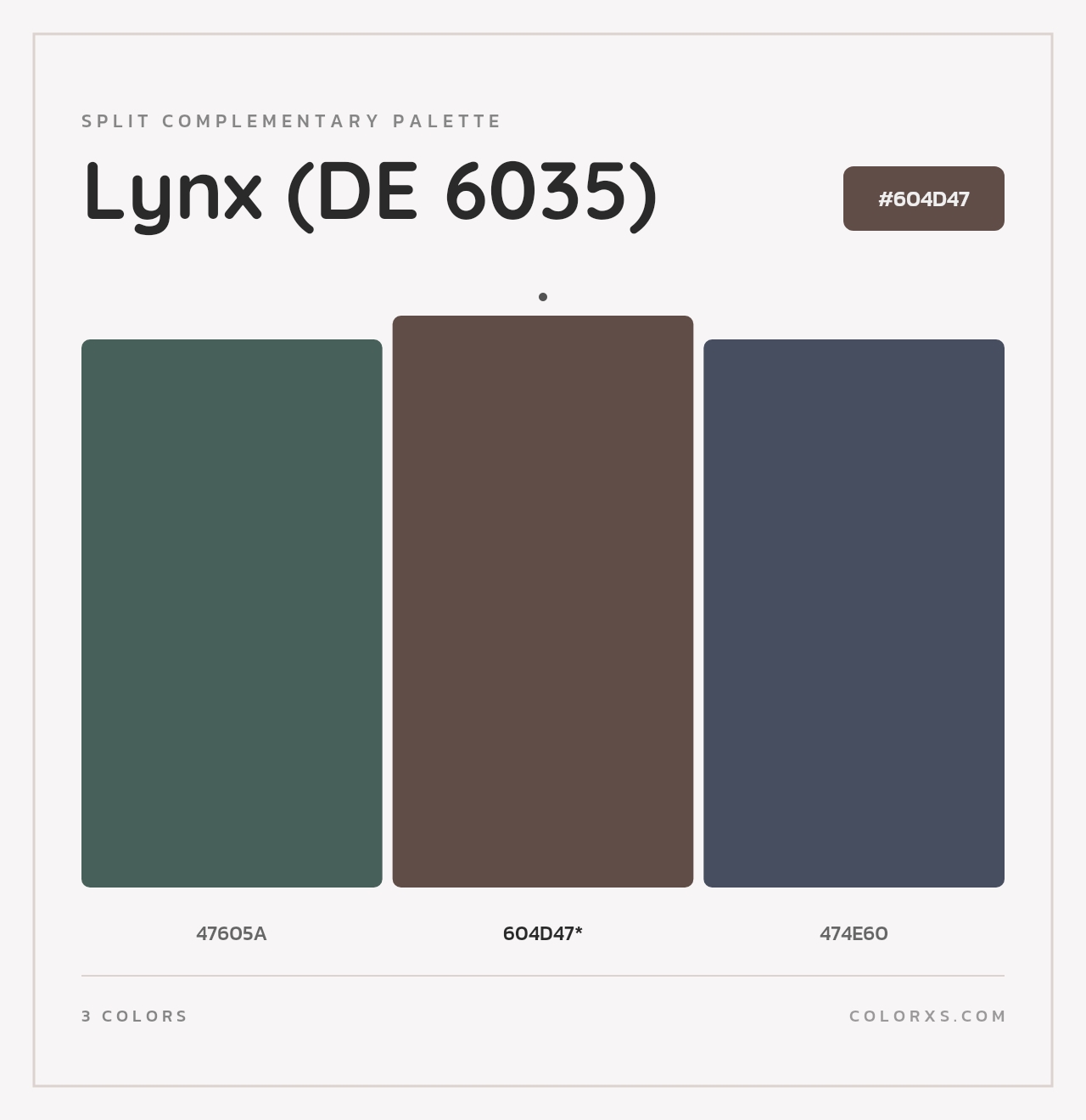 Lynx (DE 6035) - Split-Complementary Color Palette