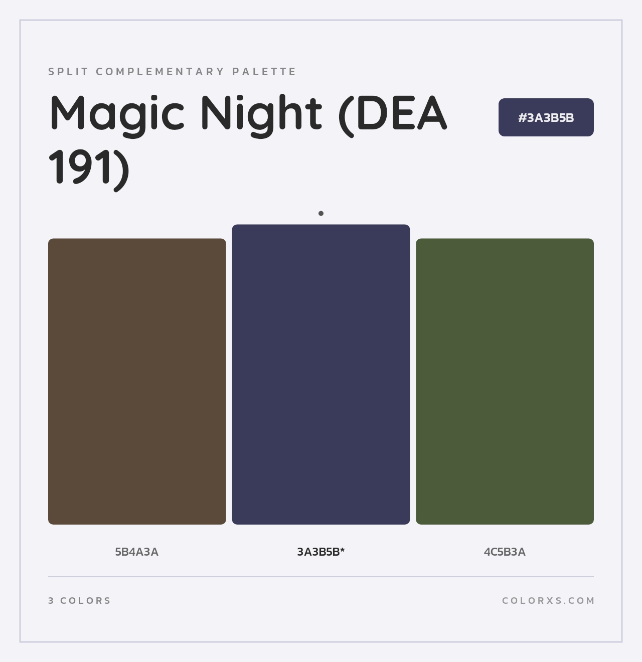 Magic Night (DEA 191) - Split-Complementary Color Palette