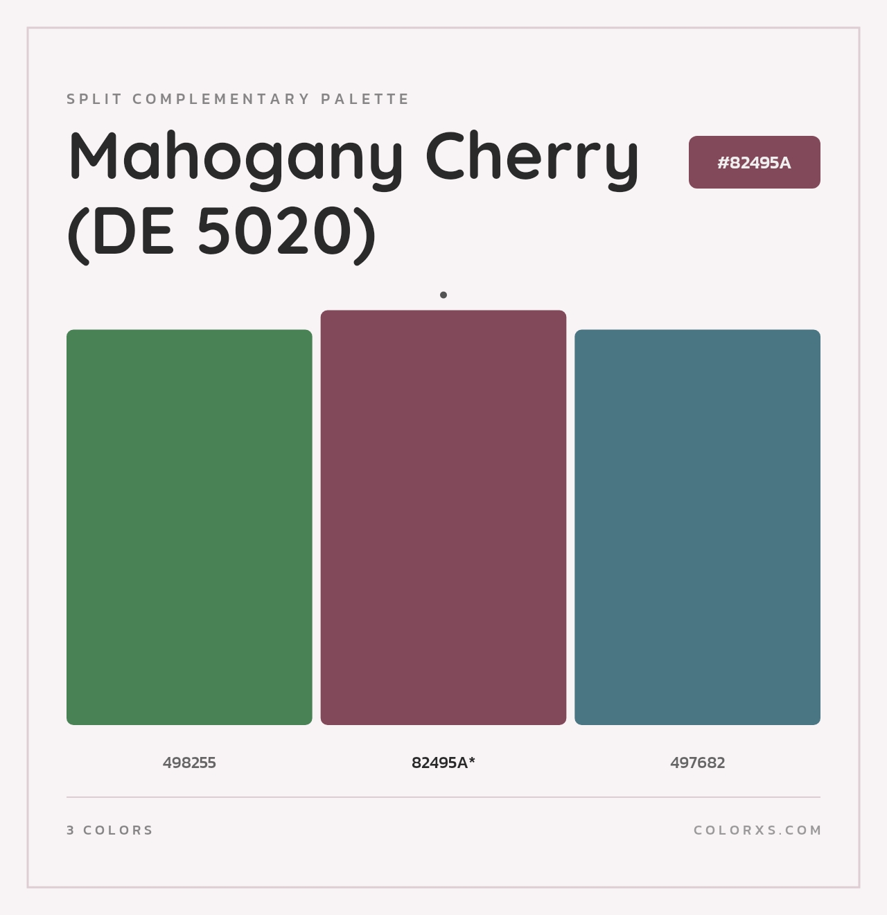 Mahogany Cherry (DE 5020) - Split-Complementary Color Palette