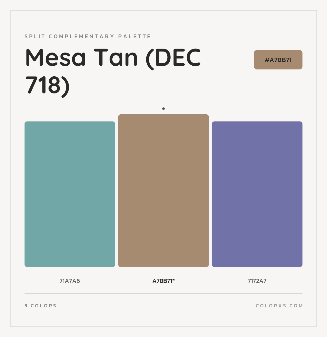Mesa Tan (DEC 718) - Split-Complementary Color Palette