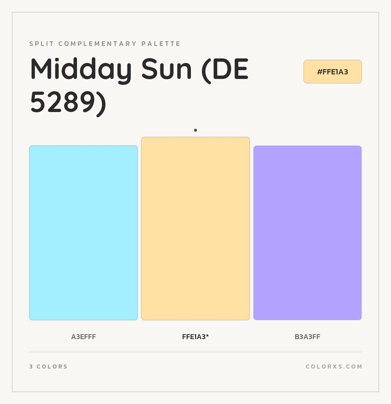 Midday Sun (DE 5289) - Split-Complementary Color Palette