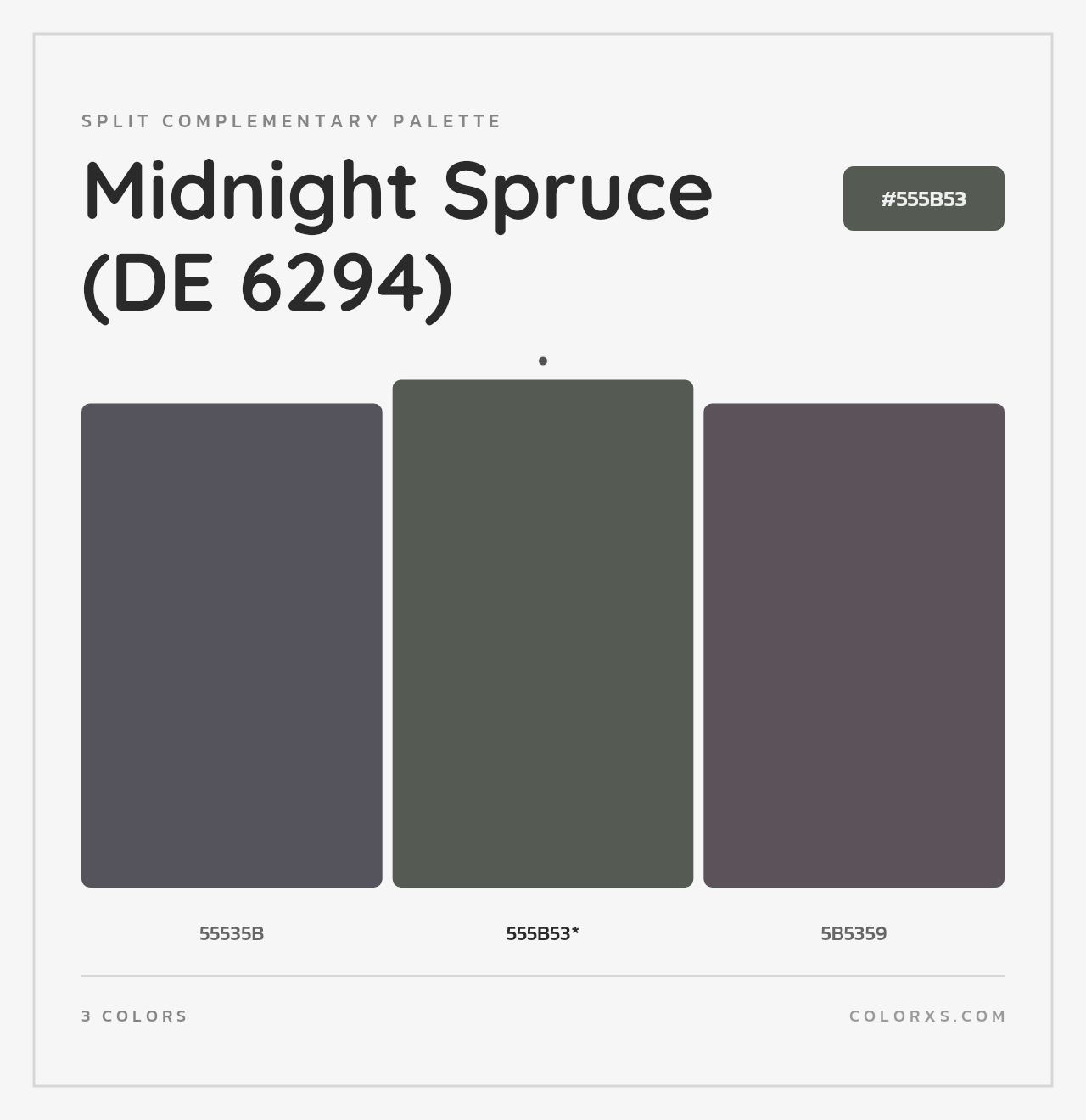 Midnight Spruce (DE 6294) - Split-Complementary Color Palette