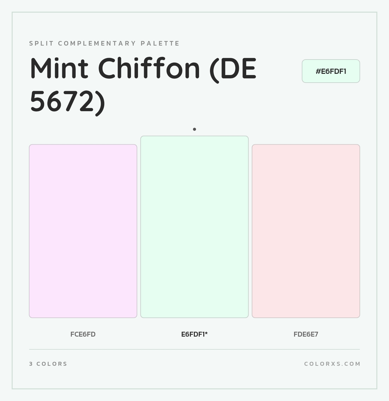 Mint Chiffon (DE 5672) - Split-Complementary Color Palette