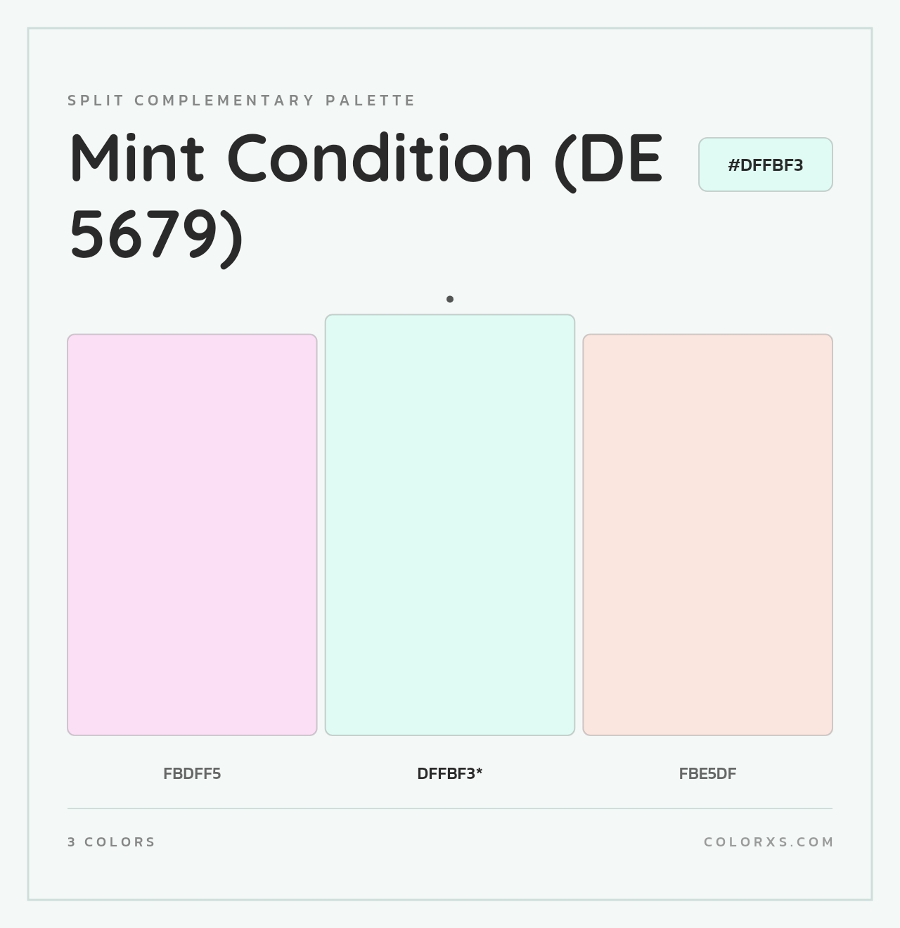 Mint Condition (DE 5679) - Split-Complementary Color Palette