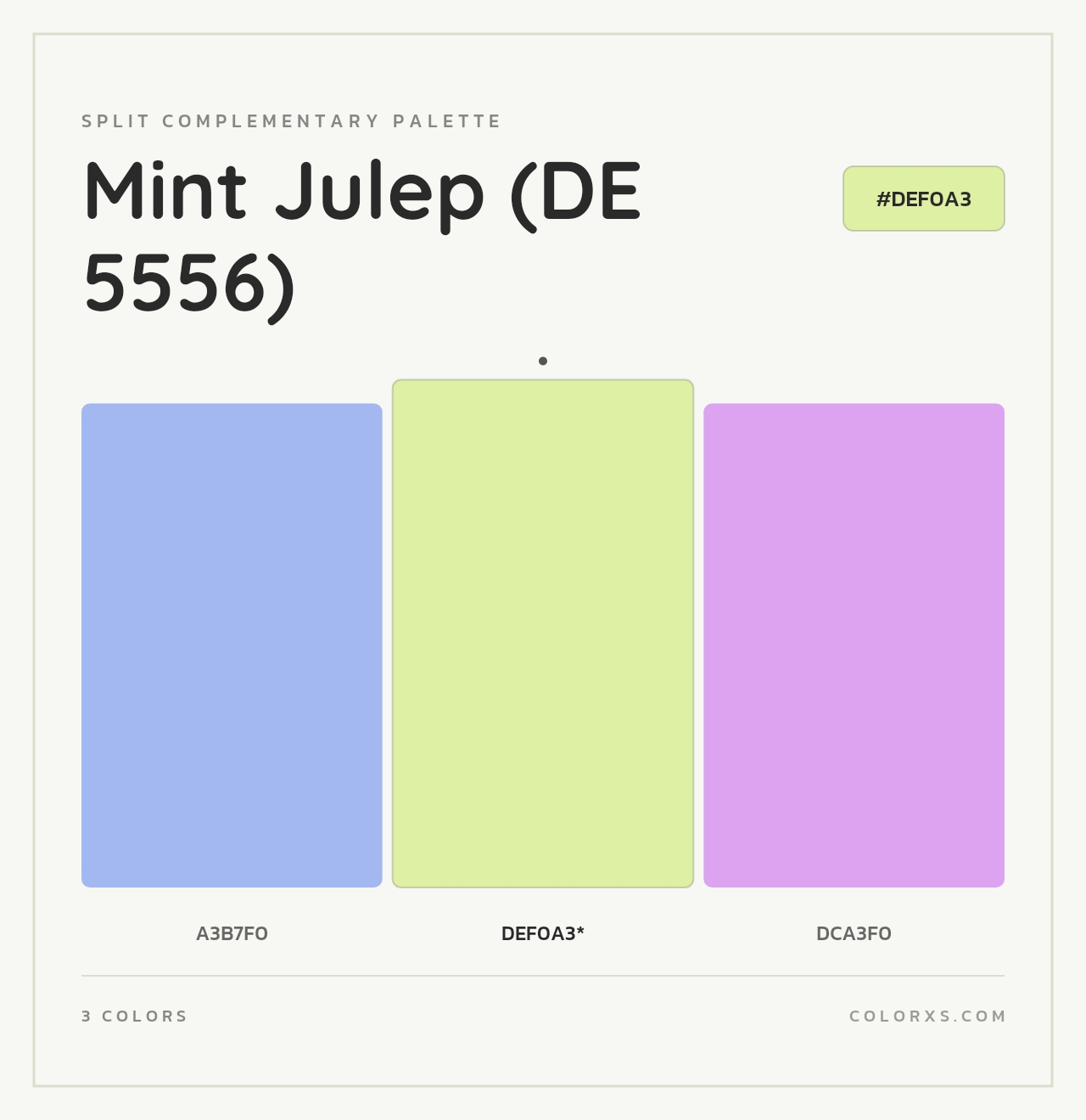 Mint Julep (DE 5556) - Split-Complementary Color Palette