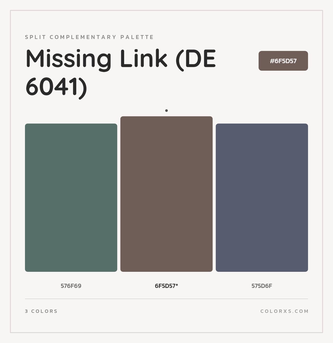 Missing Link (DE 6041) - Split-Complementary Color Palette